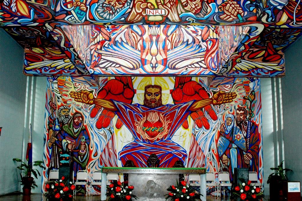 Mural painted by Alfonso Ossorio in Negros Occidental, Philippines, 1950
